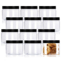 Lainrrew 12 Pcs 8oz Plastic Jars with Lids, Clear Plastic Slime Containers Round Storage mason Jars Container Wide Mouth Storage Jars for Spice, Cookie, Candy