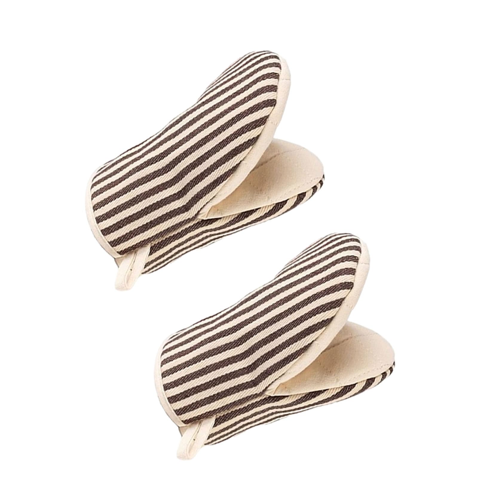 1 Pair Mini Oven Mitts,High Heat Resistant Oven Gloves,Kitchen Short Oven Mit with Hanging Loop for BBQ, Baking, Cooking and Grilling, (Khaki)