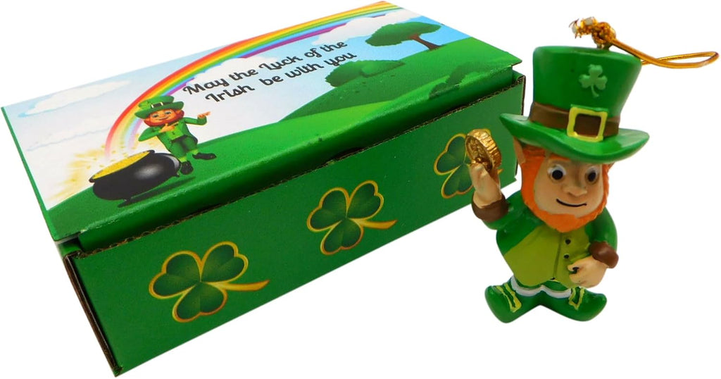 Westmon Works Leprechaun Ornament Gift Set - Handpainted Irish Legend Figurines | Holiday Decor Boxed