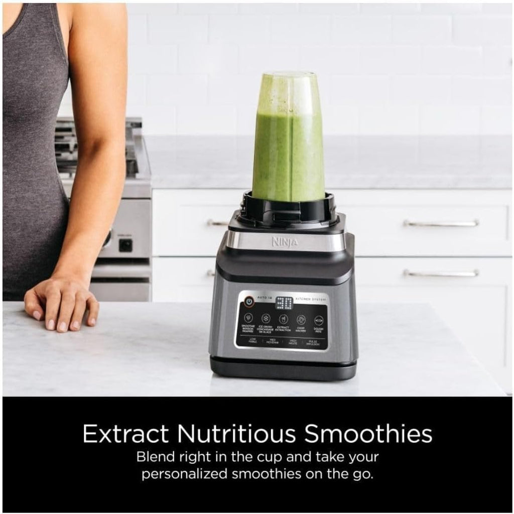 Ninja BN801 Professional Plus Kitchen System - 1400W Auto IQ Blender | Gray (Renewed)