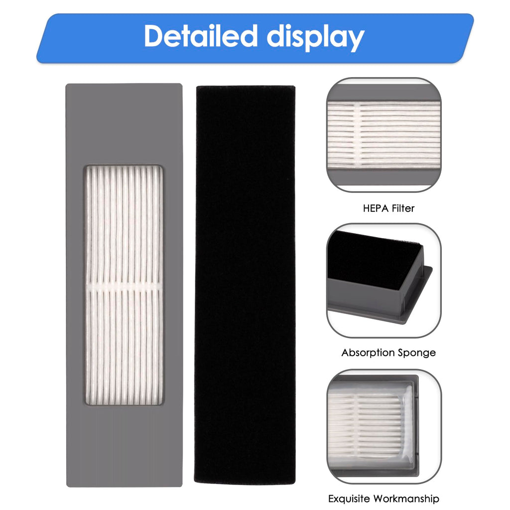 (4 Pieces) N10 HEPA Filter Compatible with Ecovacs Deebot N10 N10 Plus OZMO 920 950 T5 T8 Aivi MAX T9 N5 N7 N8+ N8 Pro Plus DX55 DX93 DJ65, Replacement Parts 4 Filters