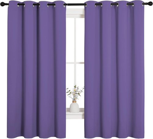 NICETOWN Blackout Curtain Panels - Thermal Insulated Grommet Drapes, Lilac Purple, 55x68 Inches (1 Pair)