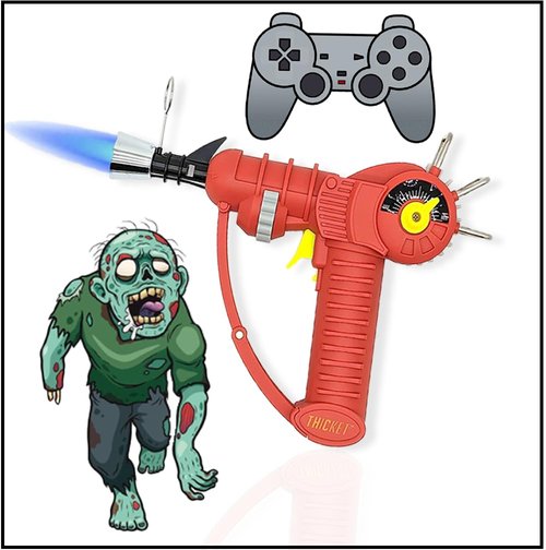 THiCket Raygun Torch Lighter, with Adjustable Flame and Safety Lock (Red)