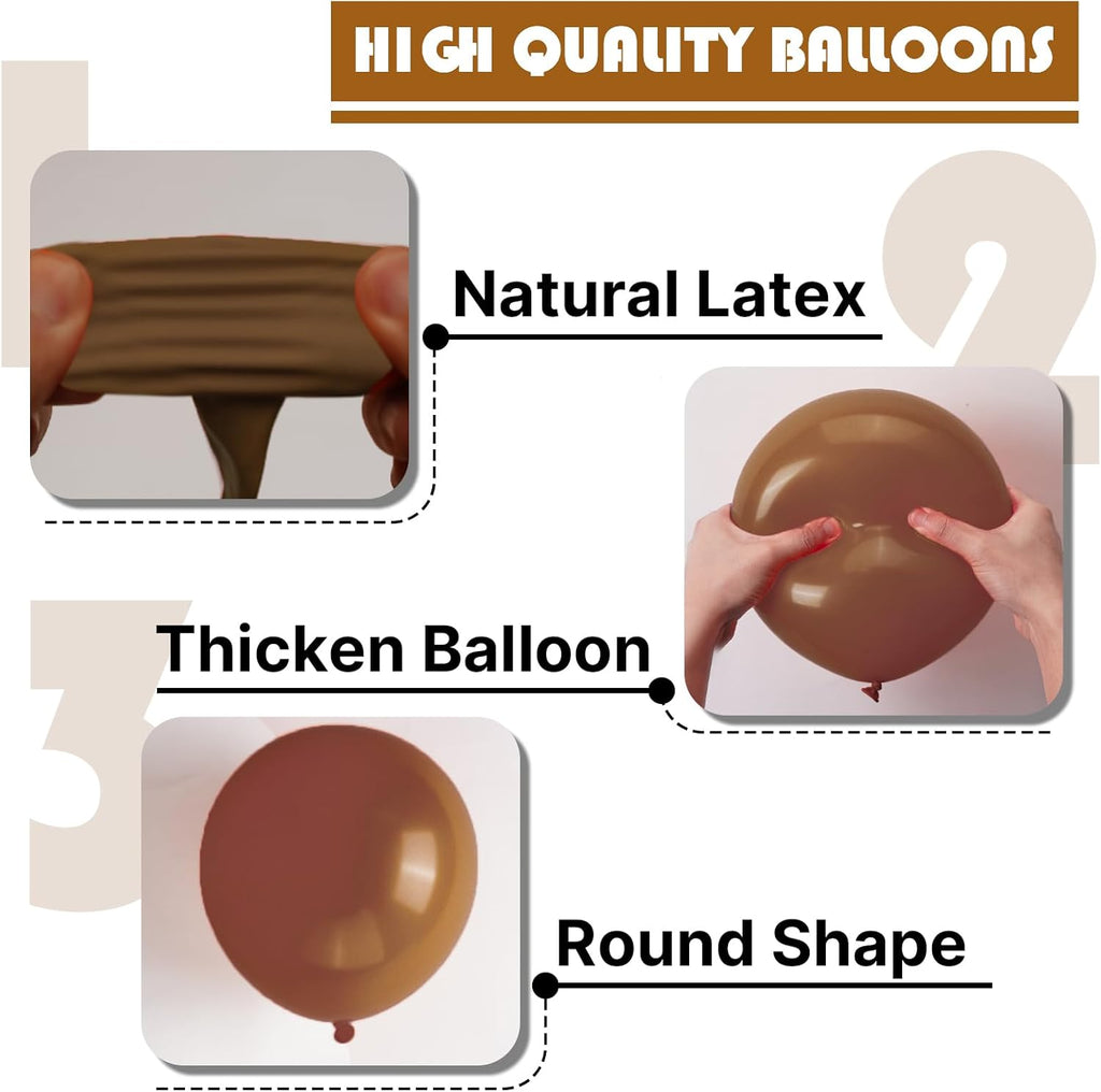 PartyWoo Brown Balloons - 50pcs 5-Inch Mini Boho Latex Balloons for Weddings & Celebrations