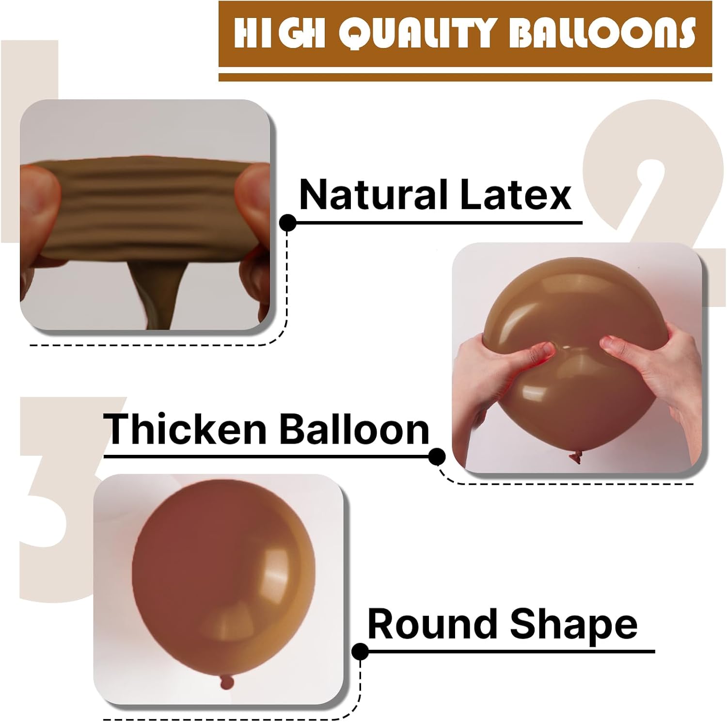 PartyWoo Brown Balloons - 50pcs 5-Inch Mini Boho Latex Balloons for Weddings & Celebrations
