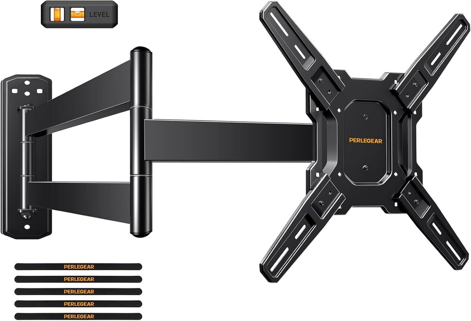 Perlegear Long Arm TV Wall Mount - Full Motion Bracket for 26-70 Inch TVs, 100 lbs Capacity, Swivel & Tilt