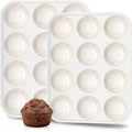 CAKETIME Silicone Muffin Pan - Nonstick 12-Cup Design with Metal Reinforced Frame | Easy to Move