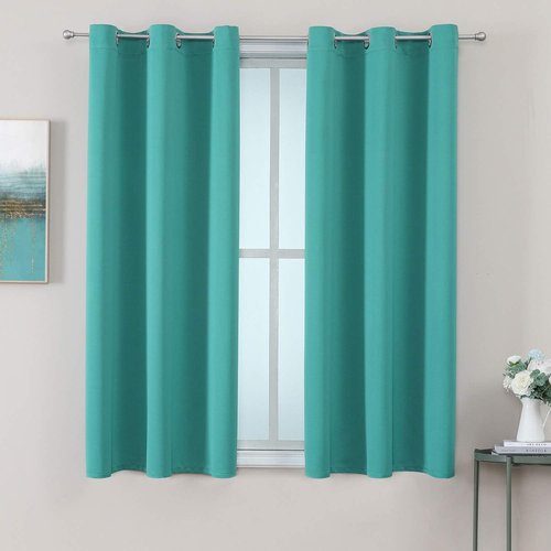 ChrisDowa Grommet Blackout Curtains - Thermal Insulated Room Darkening Panels, Teal, 38W x 54L