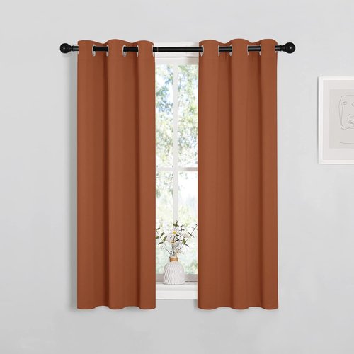 NICETOWN Blackout Curtains - Burnt Orange Thermal Insulated Drapes for Living Room | 29x45 Inches (1 Pair)