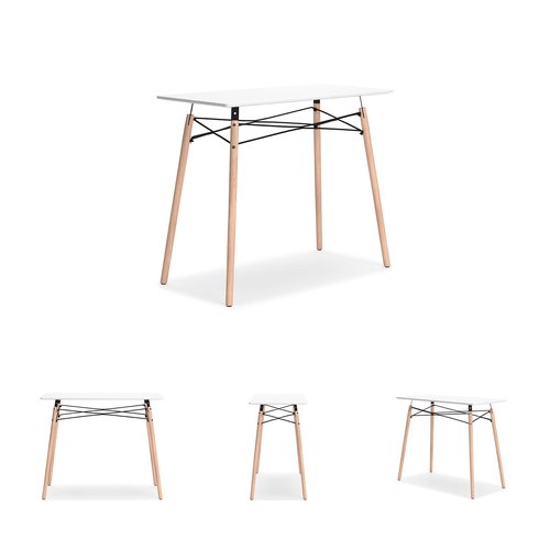 Signature Design by Ashley Jaspeni Industrial Home Office Desk, Painted White Top, Black Metal Framework, Wood, 36" W x 18" D x 29.75" H, White & Light Brown