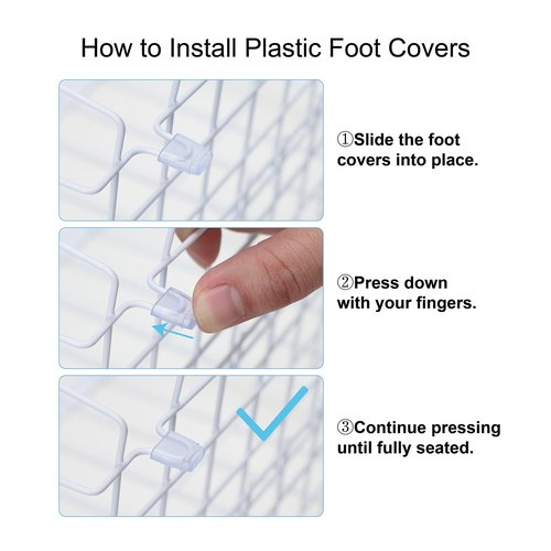 iSPECLE Freezer Organizer Bins - 4 Pack Adjustable Width for 5 to 7 Cu.Ft Chest Freezers, Stackable Wire Storage Baskets for Deep Freezer Organization, Assembly Required, White