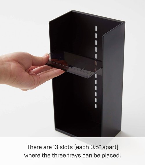 Yamazaki Home Tower Jewelry & Makeup Organizer, Standup Cosmetic Storage Box, Display Case - Flat - Abs Plastic