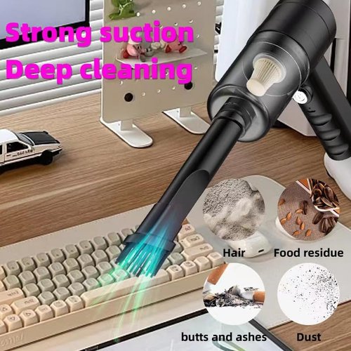 XBllcyiv Mini Vacuum Cleaner for,2 in 1 Keyboard Vacuum Cleaner Wireless Handheld,Car Vacuum with Brushless Motor High Power 120W Rechargeable Easy to Clean Car Interior (Black)