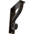Ekena Millwork BKTM02X05X08TASAWS Metal Bracket, 2" W x 5 1/2" D x 8" H, Antiqued Warm Silver