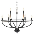 senroyal Black Dining Room Light Fixture, 28.5 Inch Diameter Modern Candle Chandeliers Over Table, 9-Light Farmhouse Chandelier for Kitchen, Bedroom, Living Room (E12 Base)