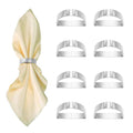 8 Pcs Silver Napkin Rings-Stainless Steel Napkin Rings,Metal Napkin Ring for Table Settings Wedding Christmas Party Dinner Table(Semicircle)