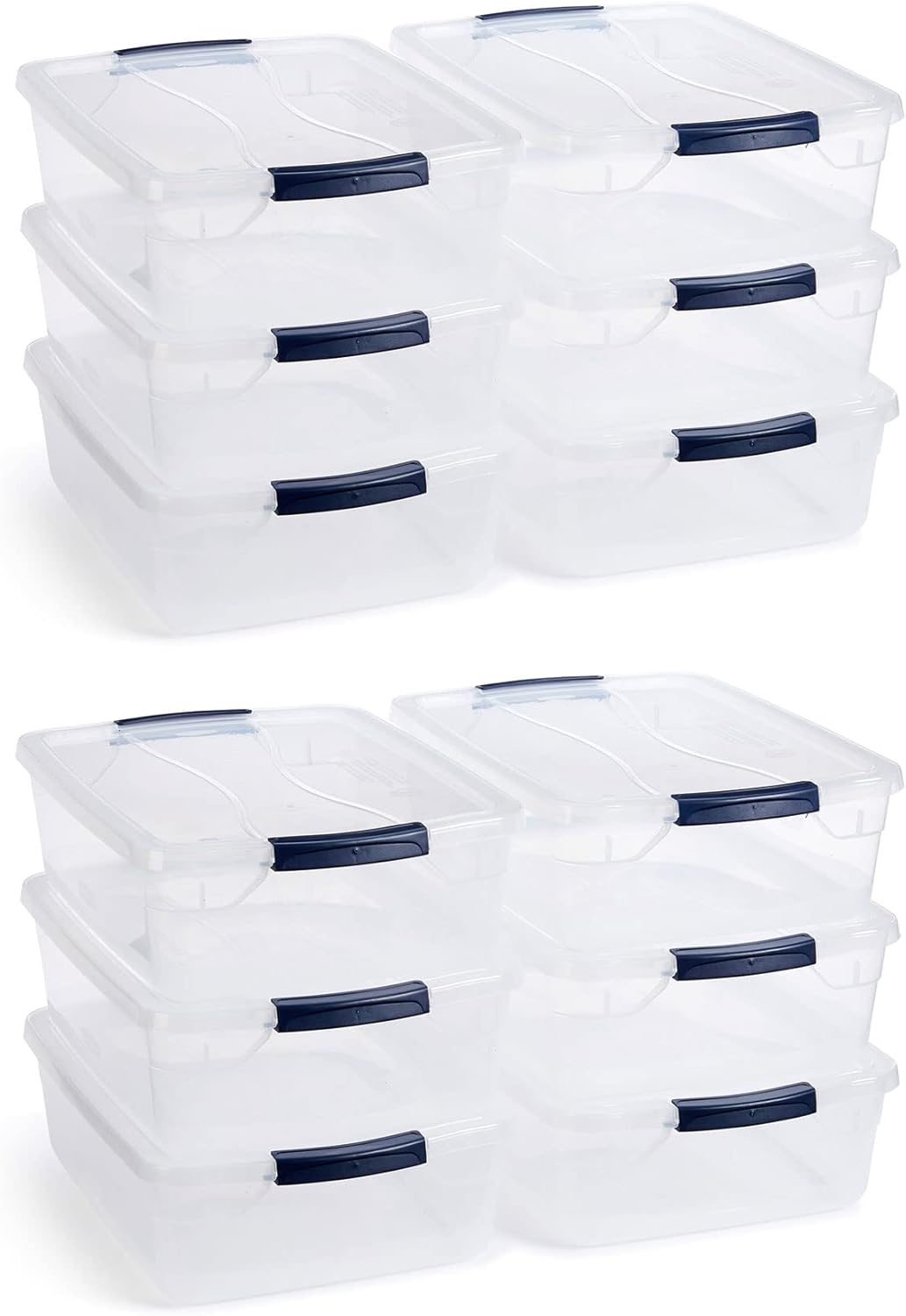 Rubbermaid Latching Plastic Storage Totes - Durable & Versatile 12-Pack for Organizing