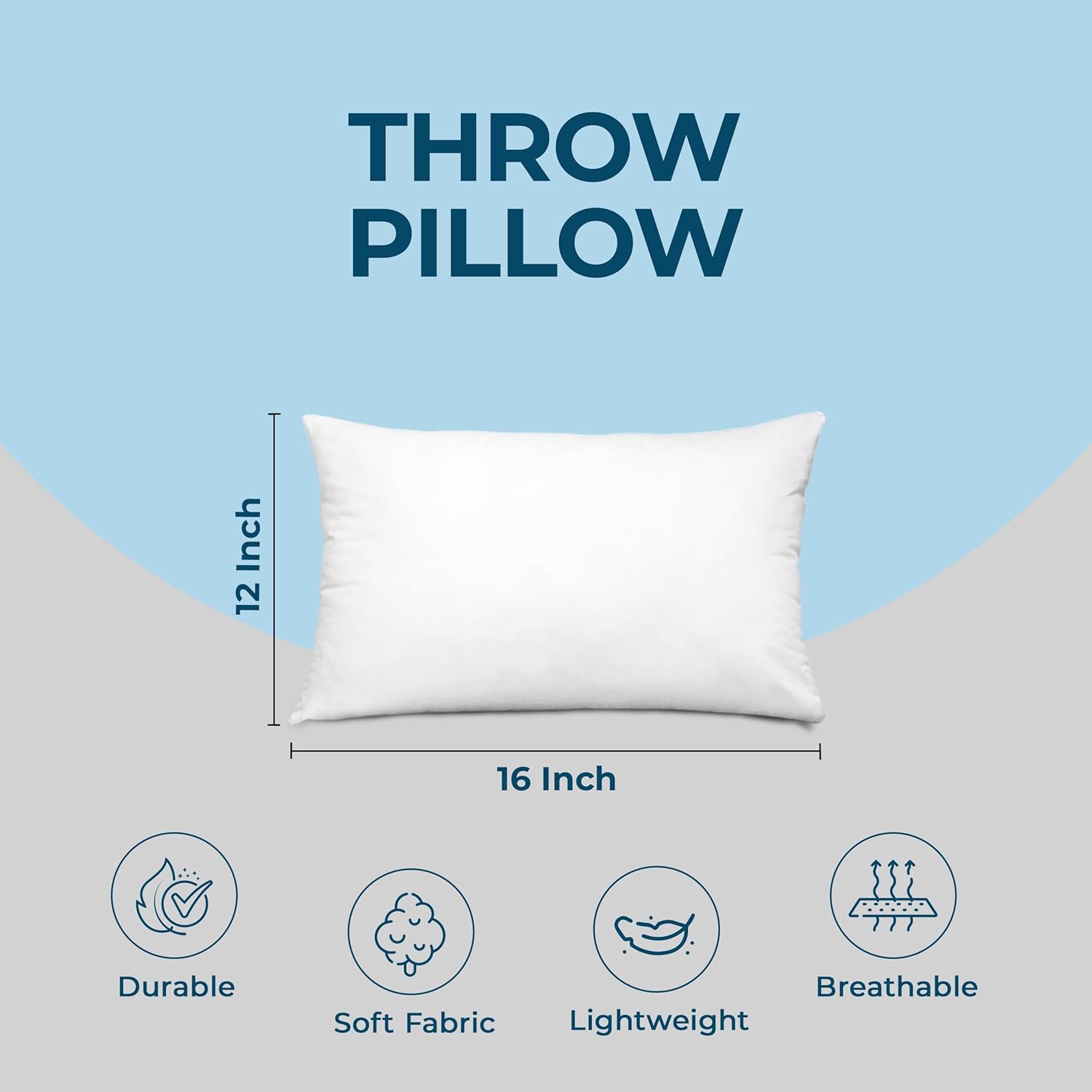 Utopia Bedding Throw Pillows - Fluffy Down Alternative Set of 4 | 12 x 16 Inches, White for Bed & Sofa