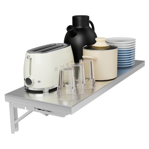 DULNICE Folding Wall Shelf 23.6" x 12", Stainless Steel Wall Mounted Folding Table, 110lb Capacity, Floating Concession Shelf for Food Trucks, Trailer Windows, Kitchen, Restaurant, Garage Utility Room