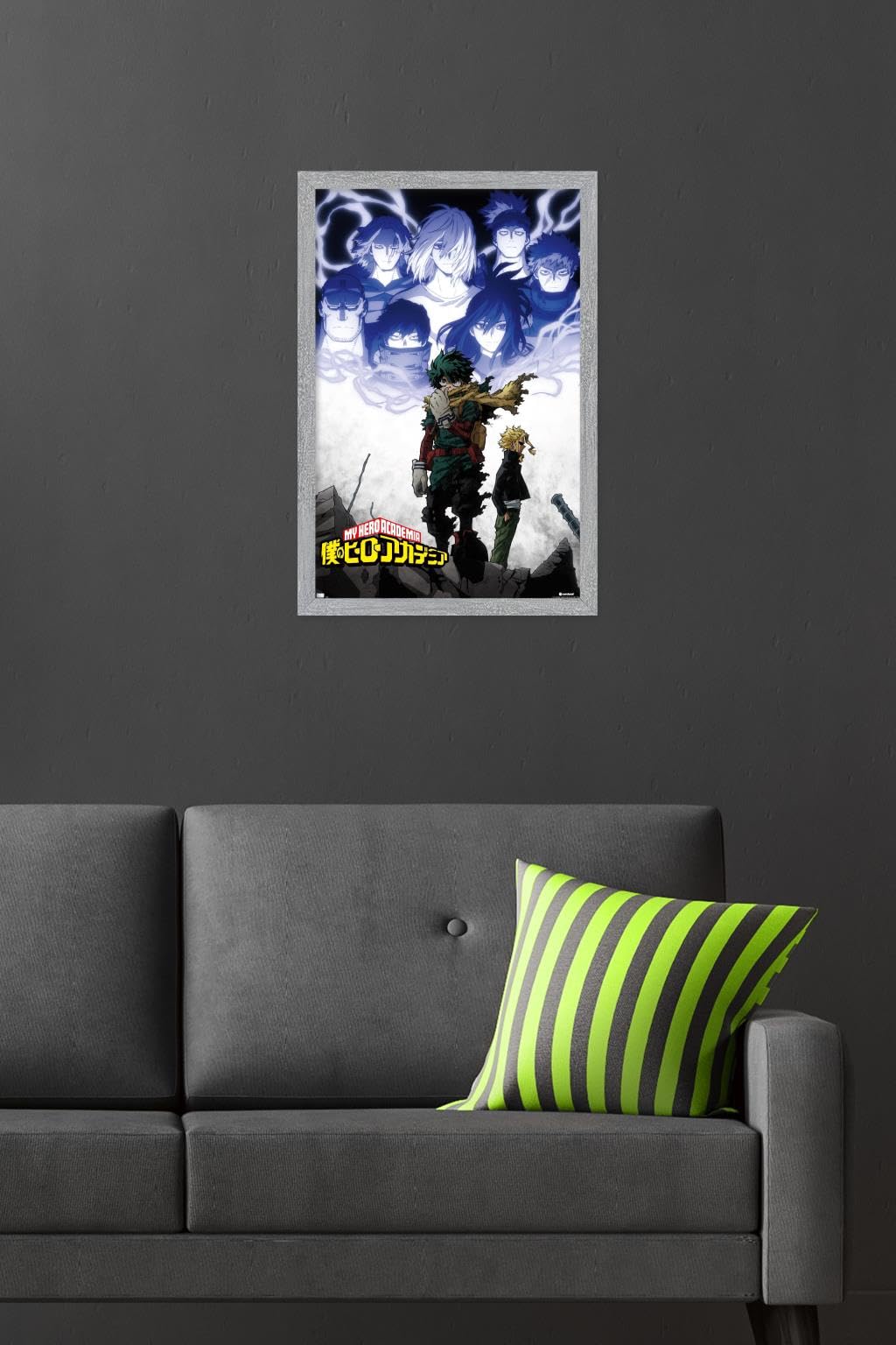 My Hero Academia: Season 6 - Key Art 2 Wall Poster, 22.4L" x 14.7W", Gray Framed Version