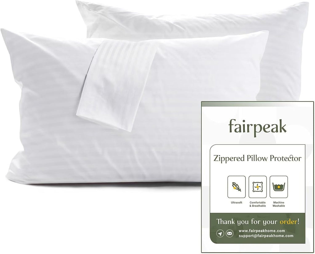 Skiennix Pillow Protectors - Luxury Hotel Quality Zippered Covers | Oeko-TEX Certified, Soft & Breathable, 20 x 26" - 4 Pack