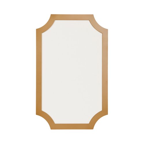 Kate and Laurel Holbrook Glam Framed Scallop Fabric Pinboard, 15 x 24, Gold, Decorative Modern Scalloped Bulletin Board for Use as Dorm Room Decor or Vision Board