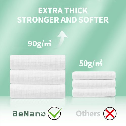 Benano Premium Disposable Towel, 100% USDA Biobased 55 in x 27.5 in Large Bath Towel Travel Towel Washcloth Reusable for Hotel Camping Sports Hiking Beach Massage Salon Gym Biodegradable (7 Pack)