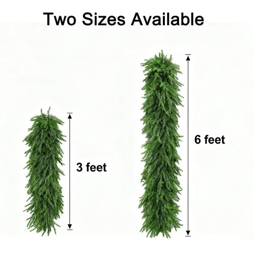 3FT Real Touch Norfolk Pine Garland, Artificial Realistic Cedar Christmas Garland for Mantle Fireplace, Soft Bendable Winter Garland for Wall Table Railing Christmas Decorations
