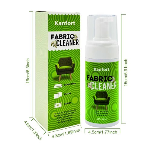 Upholstery Foam Cleaning 2 Pack, No Rinse Fabric Cleaner for Sofas, Couches & Car Seats, Quickly Lifts Stains & Dirt, Safe for Households with Kids & Pets, Easy-to-Use for Fresh & Spotless Furniture