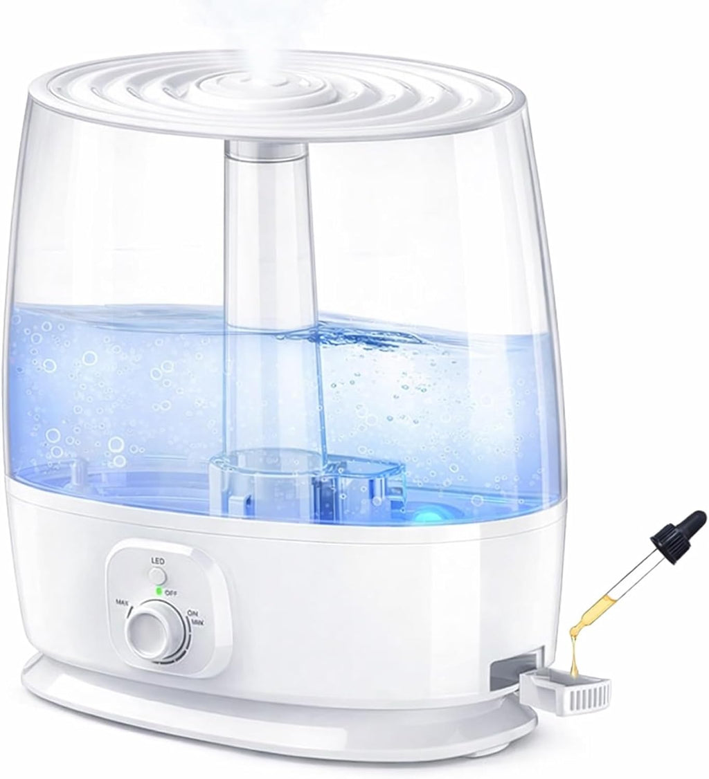 Novaspark 6L Ultrasonic Cool Mist Humidifier - Whisper Quiet 28dB, Auto Shut-Off, Night Light for Large Rooms Up to 500 Sq Ft