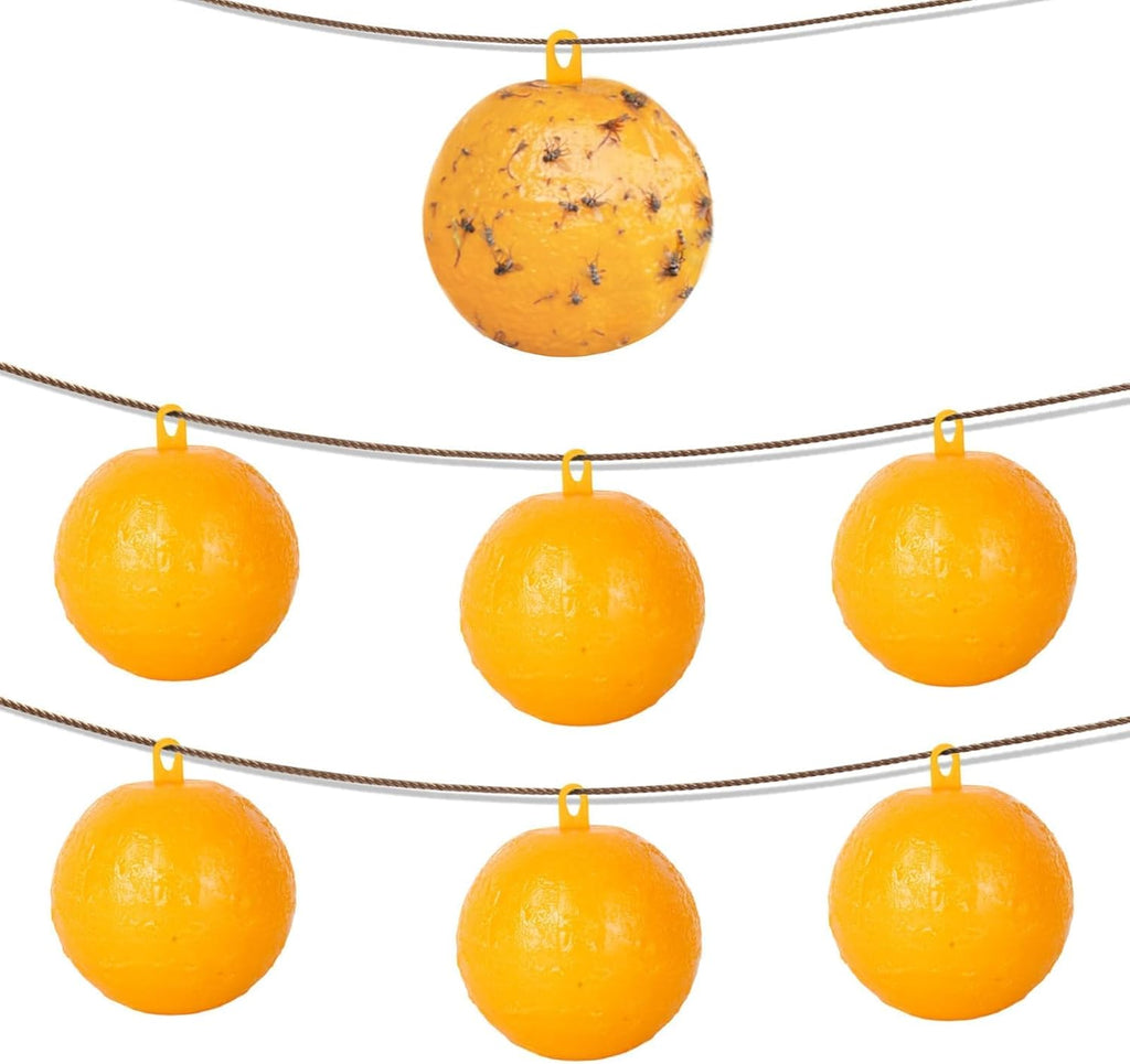 Skiennix 6 PCS Fly Sticky Trap Balls - Effective Fruit Fly & Gnat Catchers for Indoor & Outdoor Use