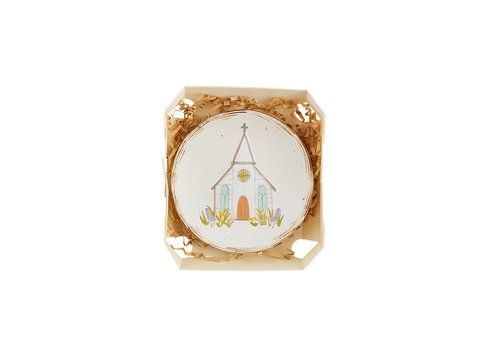 Mud Pie Church Boxed Trinket Dish; 4 1/2" dia