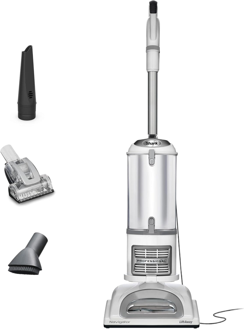Shark Navigator Lift-Away Upright Vacuum Cleaner - Pet Hair HEPA Filter | Swivel Steering | White/Silver | NV356E