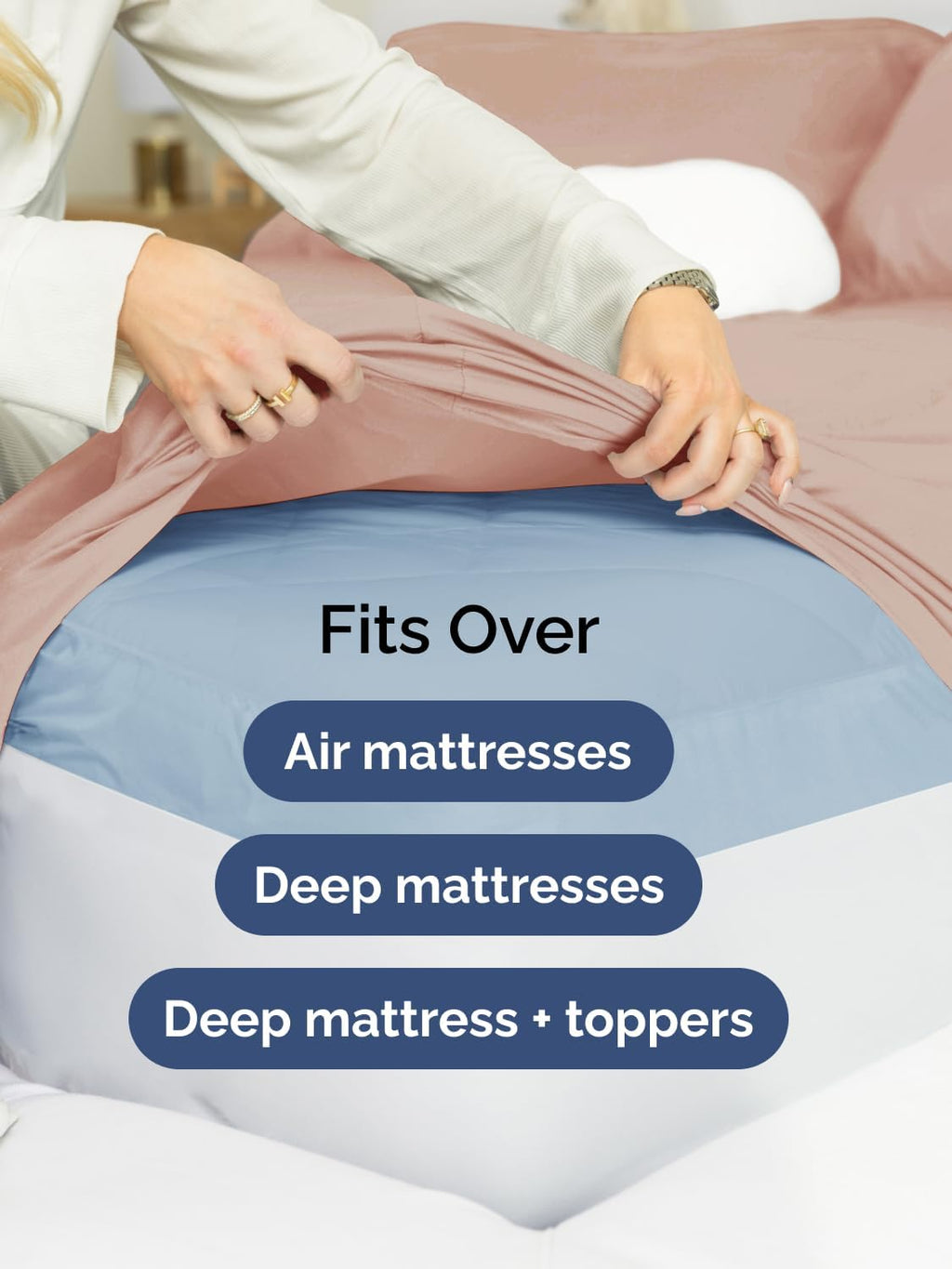 Skiennix Extra Deep Twin Sheet Set - 4 Piece Breathable Cooling Bedding - Soft Wrinkle-Free Mauve