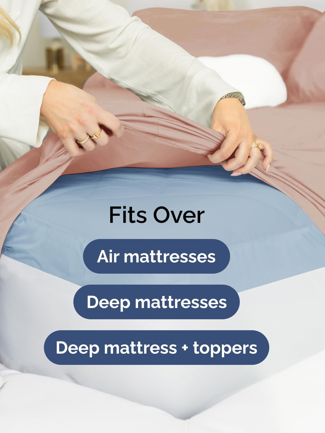 Skiennix Extra Deep Twin Sheet Set - 4 Piece Breathable Cooling Bedding - Soft Wrinkle-Free Mauve