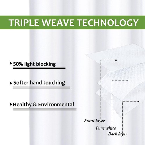 NICETOWN Draperies Curtains - 50% Sunlight Blocking Window Treatment | Grommet Small Bedroom Drapes (2 Panels, 34" x 63", Pure White)