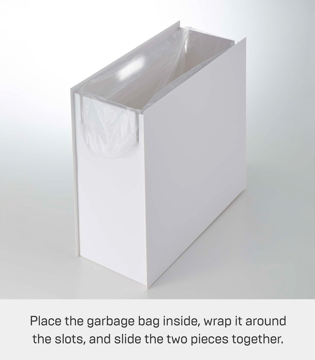 YAMAZAKI Home Tower Trash Can - Modern Garbage Waste Basket with Handle for Kitchen Bedroom Bathroom Office - Abs Plastic - 4 Gallons, 15 Liters