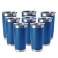 HASLE OUTFITTERS 20oz Tumblers Stainless Steel Mugs with Lid Double Wall Vacuum Insulated Coffee Cups for Cold & Hot Drinks (20oz-Dark Blue, 8 Pack)