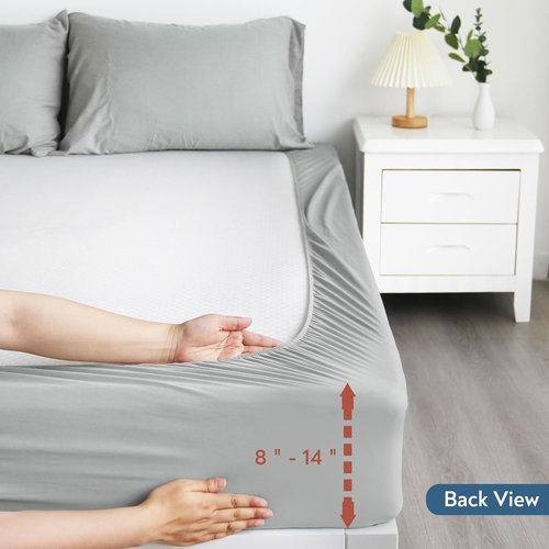 Magik & Kover Twin Mattress Protector - Waterproof & Machine Washable 2 Pack | Deep Pocket Grey Cover