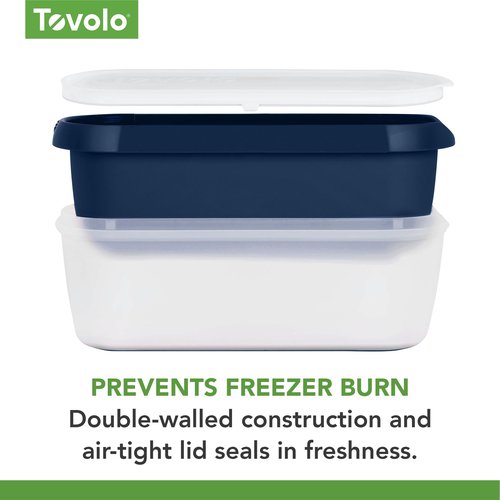 Tovolo Ice Cream Containers for Homemade Ice Cream Glide A Scoop Ice Cream Tub for Reusable Frozen Treats, 1.5 Quart BPA Free Insulated Freezer Safe Container with Lid, Deep Indigo