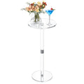 Cilinta 9.8" Round Clear Acrylic End Table - Modern Small Space Side Table for Living Room, Bedroom, Office, Outdoor | Sturdy, Easy to Install, Multi-Purpose