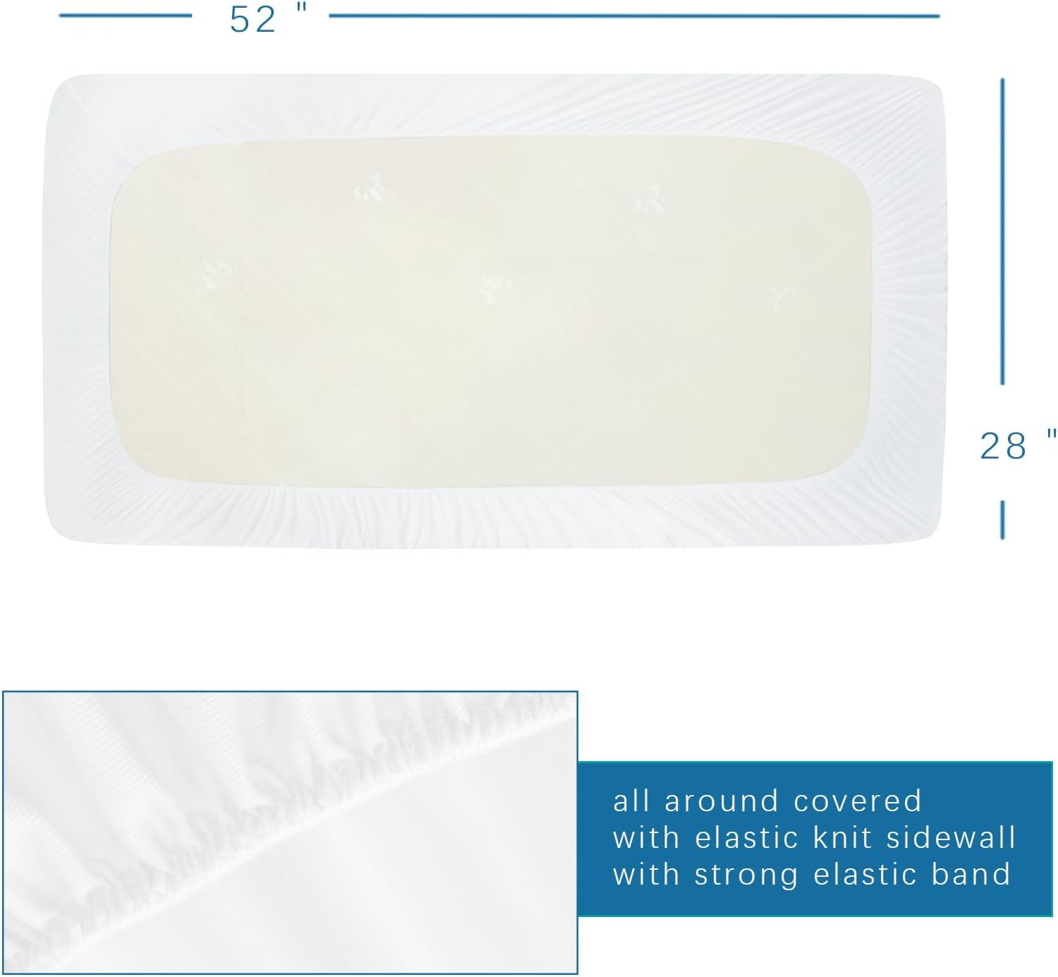 Skiennix Crib Mattress Protector - Waterproof Fitted Pad Cover | Soft Terry, Breathable, 2-Pack