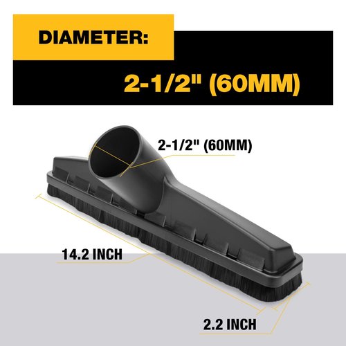 DEWALT DXVA08-2591 Floor Brush 2-1/2" Hose Compatible with DXV12P DXV14P DXV16P DXV16PA DXV16S