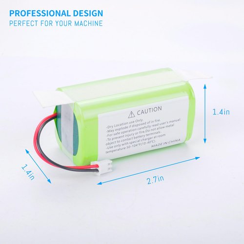Replacement RVBAT850 Battery for Shark Ion R75, R85, S87, RV761, RV771,RV850C, RV1000S, RV1001AE, RV1100VL, UR1000SR, RV700_N, RV720_N Vacuum Cleaners (2-Prong Connector,NOT for 3-Prong Connector)