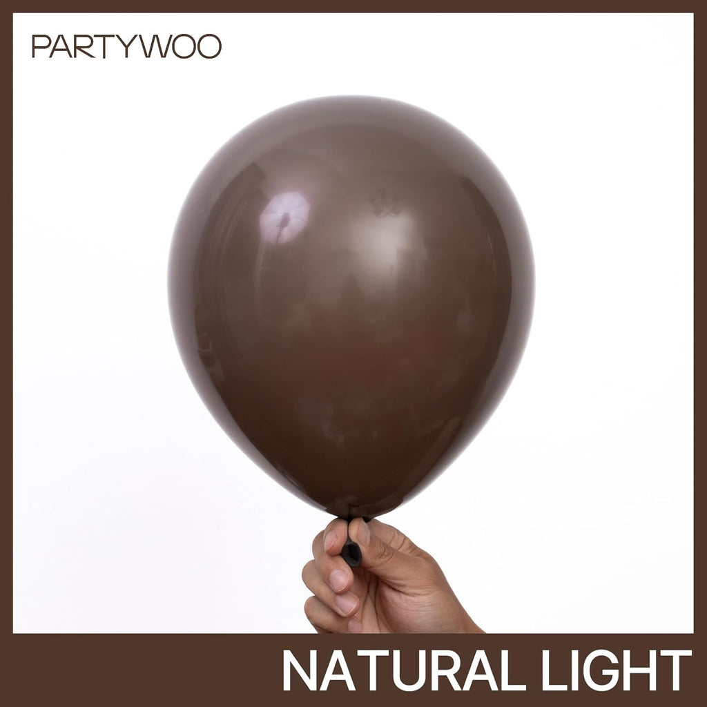 PartyWoo Dark Brown Balloons - 100pcs 12 Inch Latex Helium Balloons for Fall Celebrations