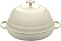 EDGING CASTING Enameled Cast Iron Dutch Oven - 6 Quart Round Pot for Homemade Sourdough Baking | White
