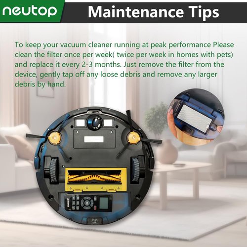 Neutop Replacement Filters Compatible with Ecovacs Deebot N79S N79 DN622 DN622.11 DN622.31 N79W N79se Deebot 500 DC3G and Yeedi K600 K700, Robot Vacuums, 9-Pack.