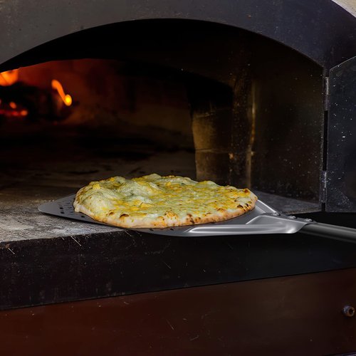 4 Piece Pizza Oven Kit, 9 Inch Pizza Turning Peel, 12 Inch Perforated Pizza Peel, Oven Brush and Ash Rake, Wood Fired Commercial Oven Accessoires for Home, Restaurant