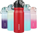 BJPKPK 18oz Insulated Water Bottle - BPA-Free Stainless Steel, Leak-Proof Design, Red Color