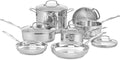 Cuisinart Chef’s Classic 11-Piece Stainless Steel Cookware Set - Induction Compatible, Even Heat Distribution, Dishwasher Safe